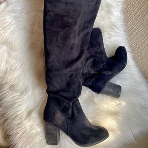 Over the knee black boots